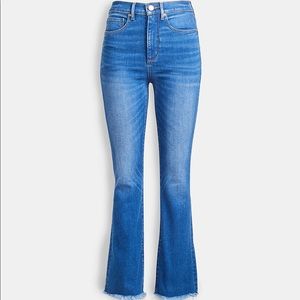 Loft back slit flare crop high waisted petite